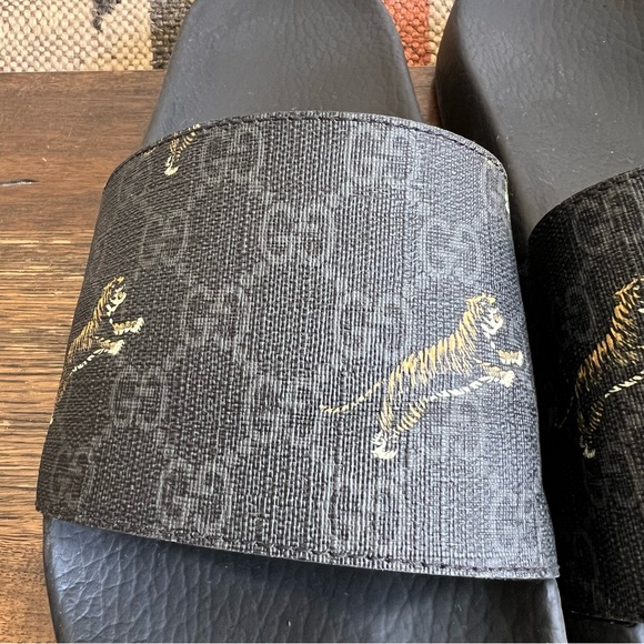 GUCCI GG Supreme Tiger Slide Sandals Gucci Size 10 US10.5 - Picture 5 of 15